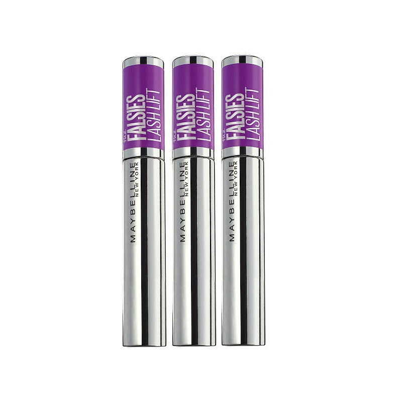 3x Maybelline The Falsies Lash Lift Mascara Washable 9.6ml Blackest Black