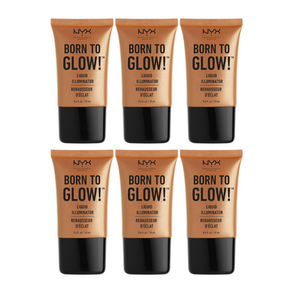 6x NYX Born To Glow Liquid Illuminator 18ml Pure Gold