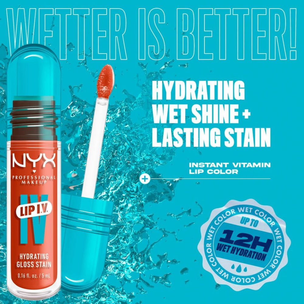 3x NNYX Lip IV Hydrating Lip Gloss Serum 5ml 01 Caramel Drip