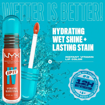 3x NNYX Lip IV Hydrating Lip Gloss Serum 5ml 01 Caramel Drip