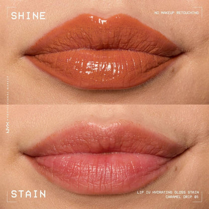 3x NNYX Lip IV Hydrating Lip Gloss Serum 5ml 01 Caramel Drip
