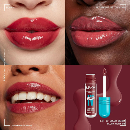 3x NYX Lip IV Hydrating Lip Gloss Serum 5ml 06 Blush Rush