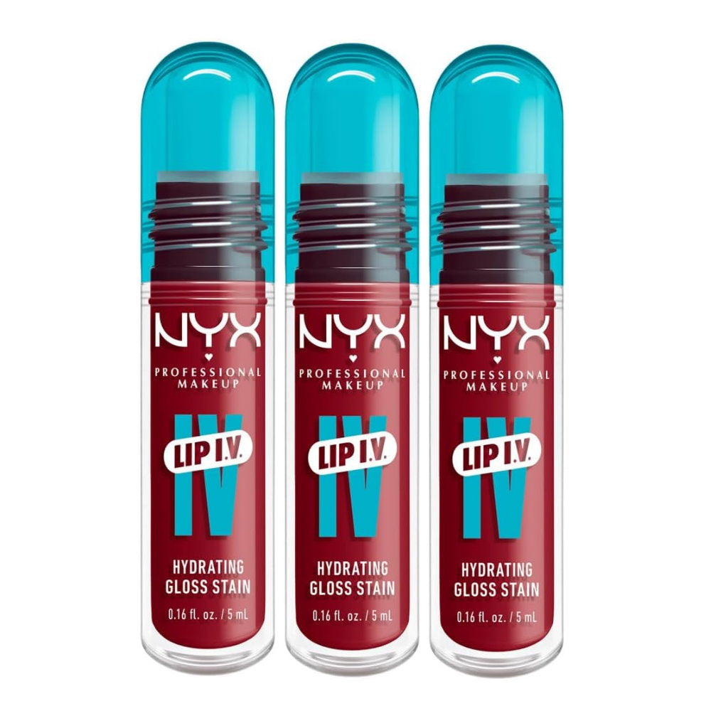 3x NYX Lip IV Hydrating Lip Gloss Serum 5ml 10 Berry Thirsty