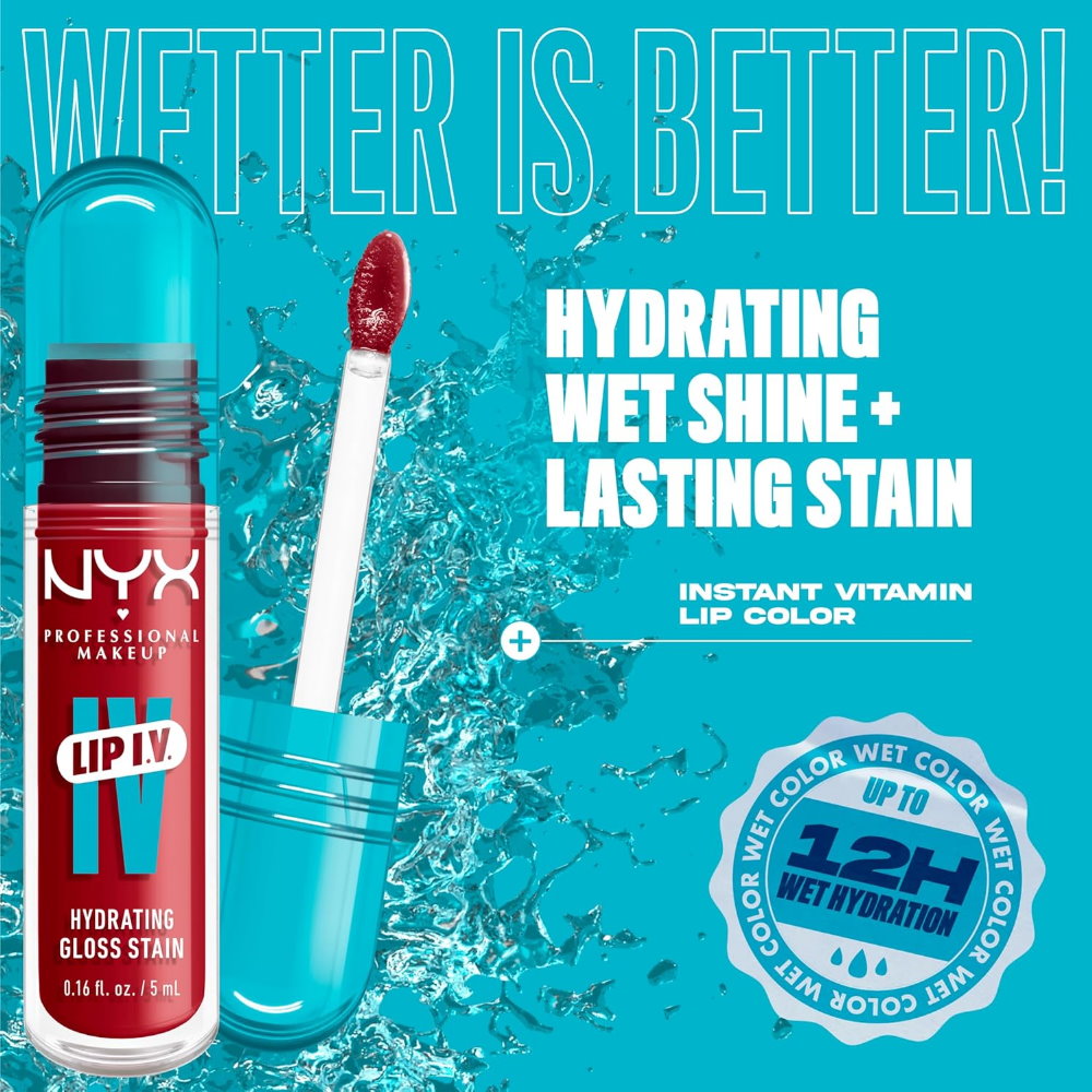 3x NYX Lip IV Hydrating Lip Gloss Serum 5ml 10 Berry Thirsty