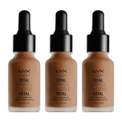 3x NYX Professional Makeup Total Control Drop Foundation 13mL 19 Mocha