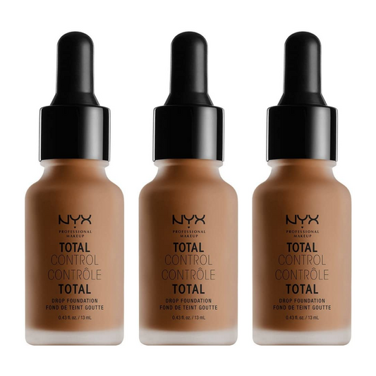 3x NYX Professional Makeup Total Control Drop Foundation 13mL 19 Mocha
