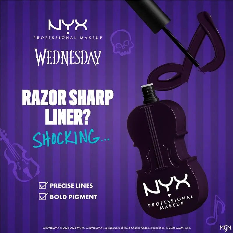 NYX Wednesday Cello Vivid Matte Purple Liquid Eyeliner Raven