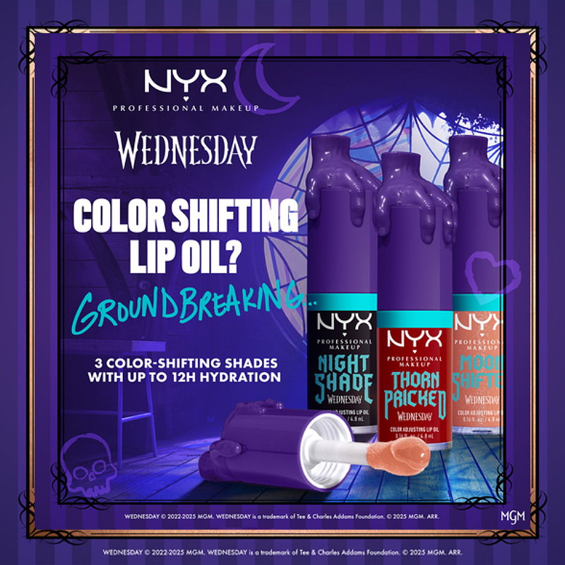 3x NYX Moon Shifted Wednesday Colour Adjusting Lip Oil 03 4.8ml