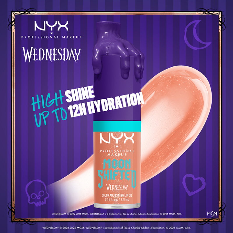 3x NYX Moon Shifted Wednesday Colour Adjusting Lip Oil 03 4.8ml