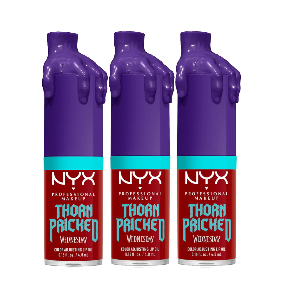 3x NYX Thorn Pricked Wednesday Colour Adjusting Lip Oil 02 4.8ml