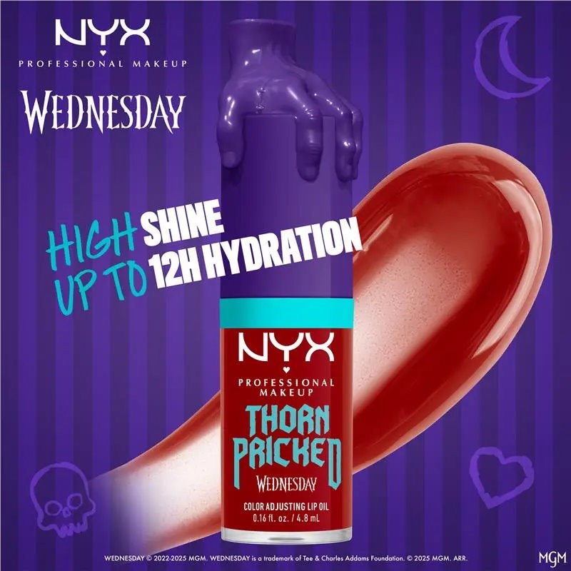 3x NYX Thorn Pricked Wednesday Colour Adjusting Lip Oil 02 4.8ml