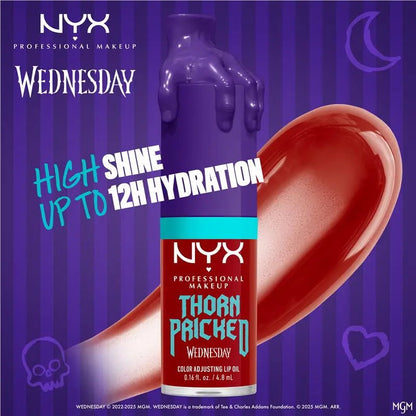 3x NYX Thorn Pricked Wednesday Colour Adjusting Lip Oil 02 4.8ml