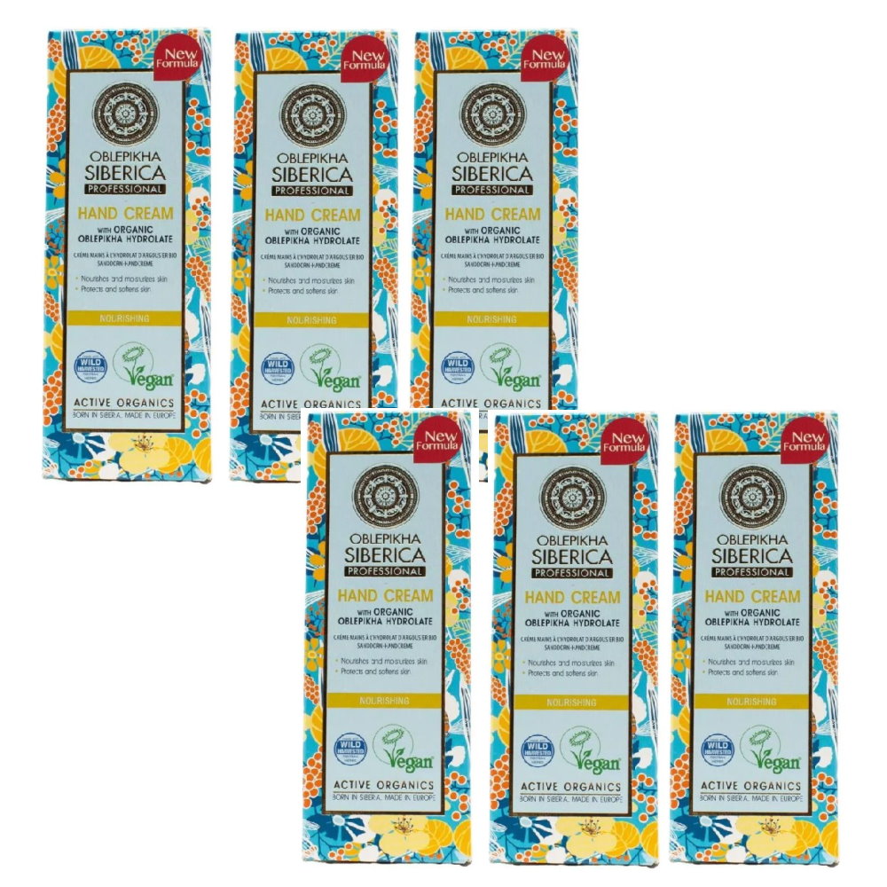 6x Siberica Oblepikha Hand Cream with Organic Oblepikha Hydrolate 75ml