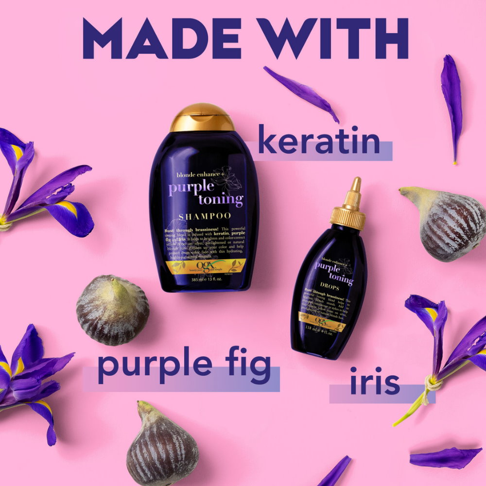 6x OGX Blonde Enhance Purple Toning Shampoo 385ml