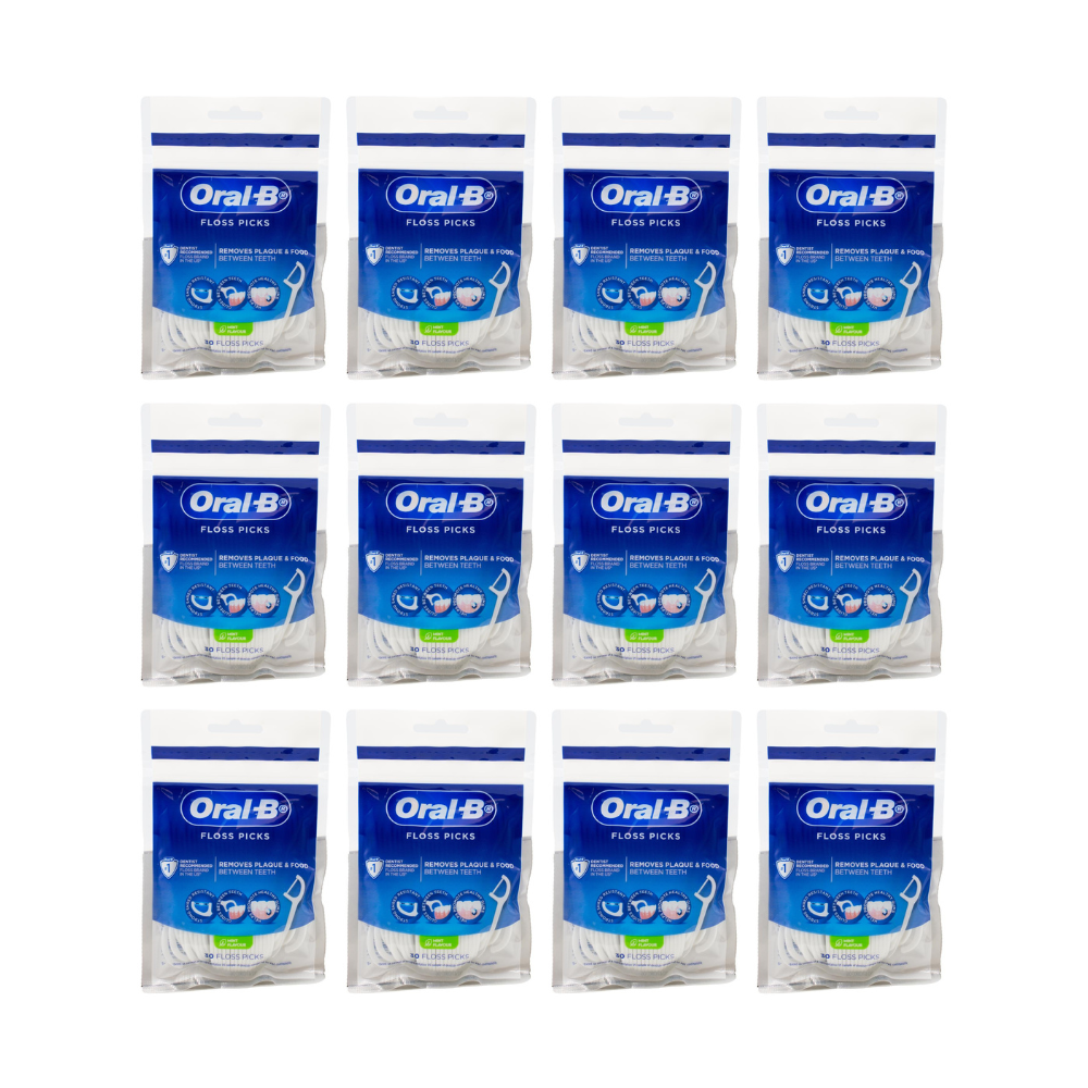 12x Oral B Floss Picks Mint Flavour 30pk