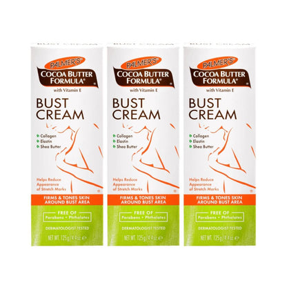 3x Palmers Cocoa Butter Formula with Vitamin E Bust Cream 125g