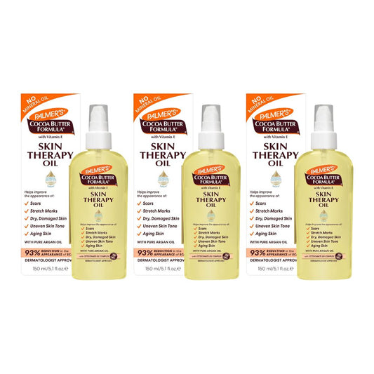 3x Palmers Cocoa Butter Natural Rosehip Skin Therapy Oil 150ml