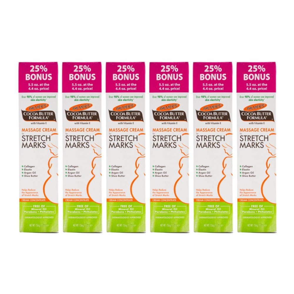 6x Palmers Massage Cream For Stretch Marks Cocoa Butter Formula With Vitamin E 156g