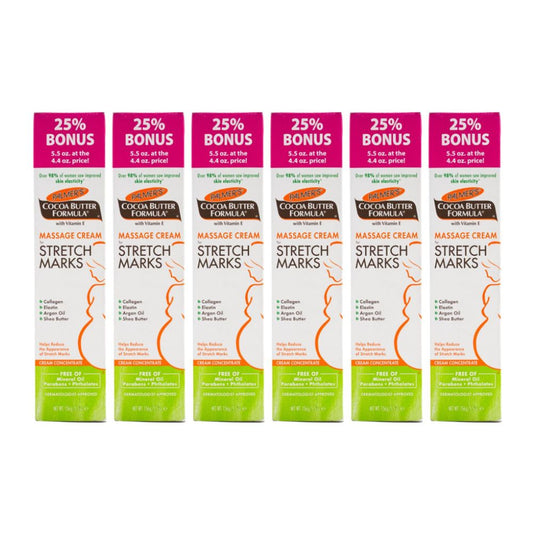 6x Palmers Massage Cream For Stretch Marks Cocoa Butter Formula With Vitamin E 156g