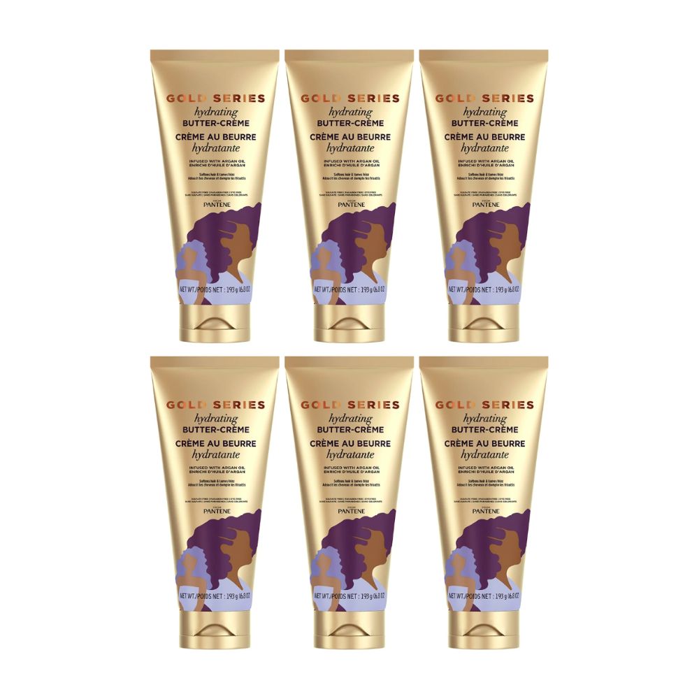 6x Pantene Gold Series Intense Hydrating Butter Creme Hair Care 193g