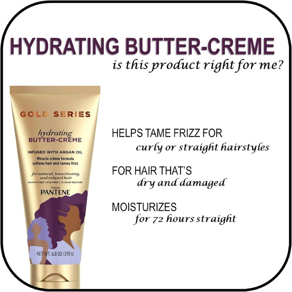6x Pantene Gold Series Intense Hydrating Butter Creme Hair Care 193g