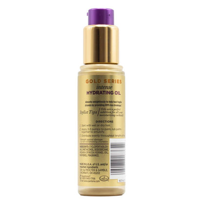 3x Pantene Gold Series Intense Hydrating Oil Infused With Argan Oil Hair Care 95ml