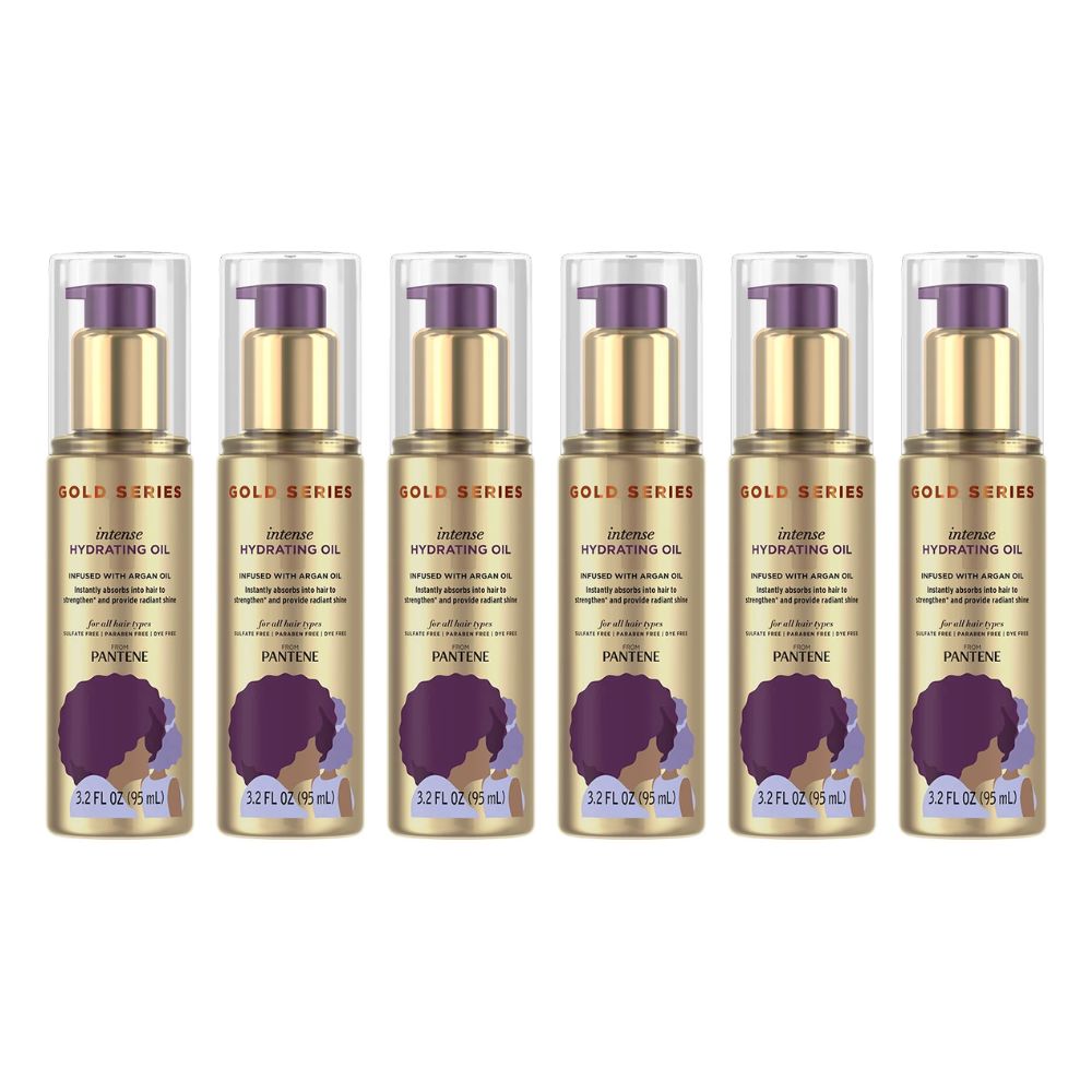 6x Pantene Gold Series Intense Hydrating Oil Infused With Argan Oil Hair Care 95ml