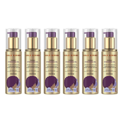 6x Pantene Gold Series Intense Hydrating Oil Infused With Argan Oil Hair Care 95ml
