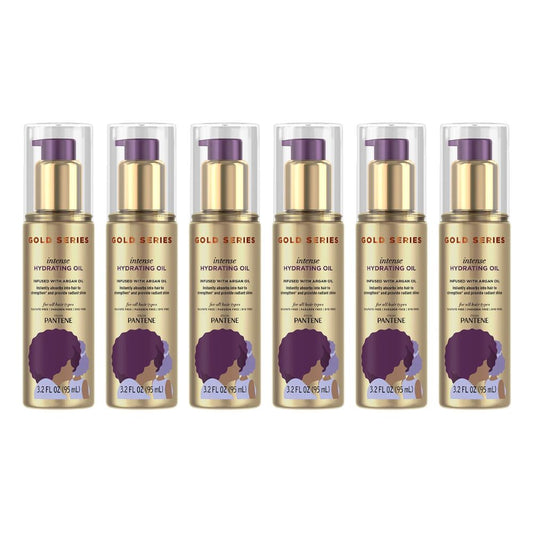 6x Pantene Gold Series Intense Hydrating Oil Infused With Argan Oil Hair Care 95ml