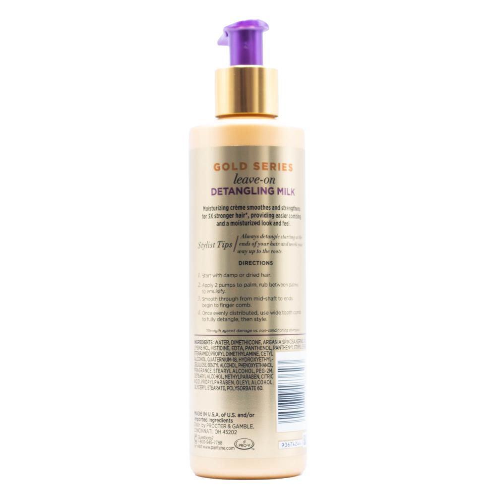 3x Pantene Gold Series Leave On Hair Detangling Milk with Argan Oil 225ml