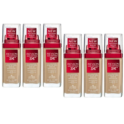 6x Revlon Age Defying 3X Foundation 30 Soft Beige