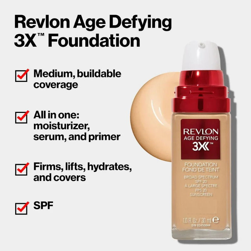 6x Revlon Age Defying 3X Foundation 35 Natural Beige