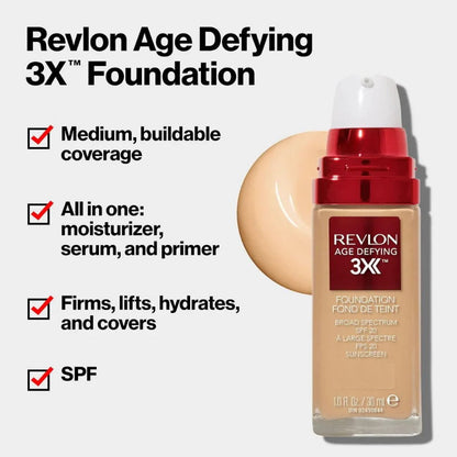 6x Revlon Age Defying 3X Foundation 35 Natural Beige