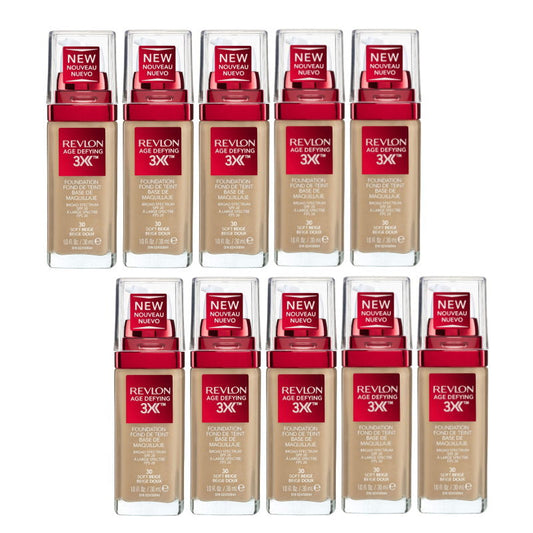 10x Revlon Age Defying 3X Foundation 30 Soft Beige