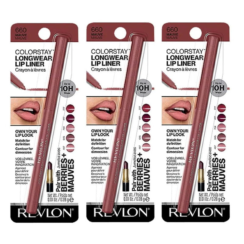 3pk Revlon Colorstay Longwear Lip Liner 660 Mauve