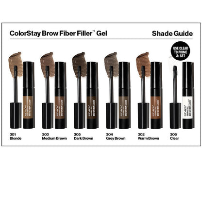 6x Revlon Colorstay Brow Fibre Filler 305 Dark Brown