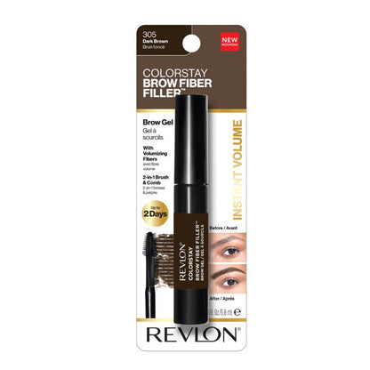 3x Revlon Colorstay Brow Fibre Filler 305 Dark Brown