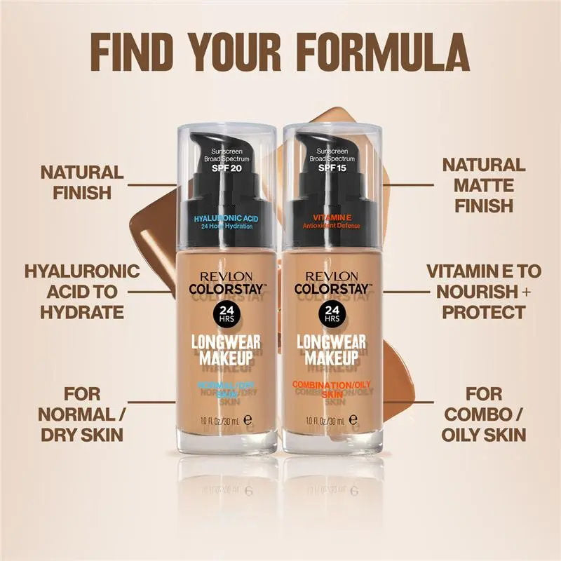 3x Revlon Colorstay Makeup Foundation Combination Oily Skin 250 Medium Beige