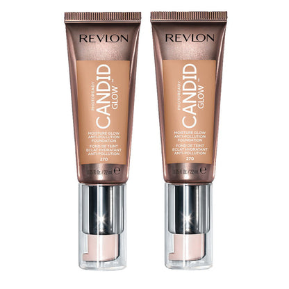 2x Revlon Photoready Candid Glow Foundation 22ml 270 Medium Beige