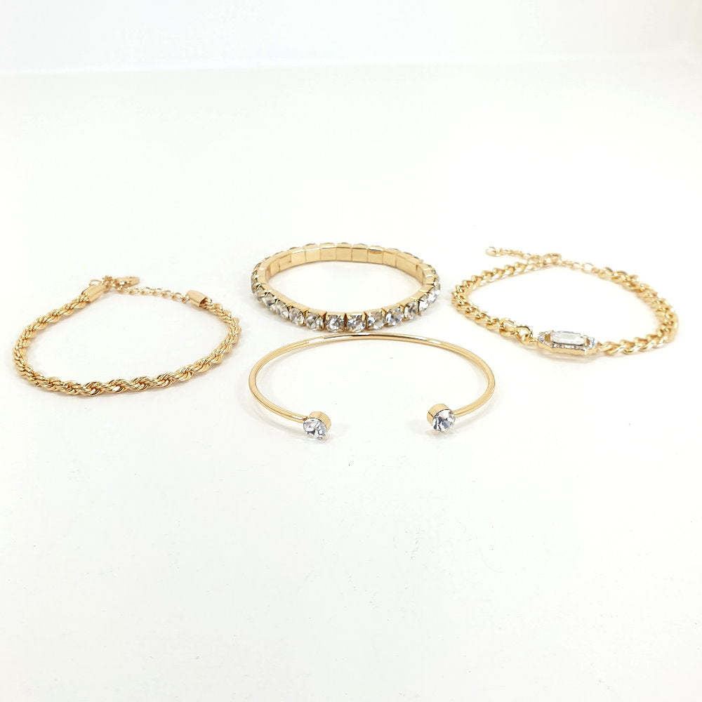 Rosy Lane Set of 4 Gold Chain Bracelets