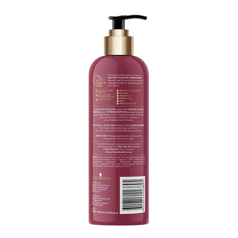 4x Schwarzkopf Extra Care BioTech Conditioner Colour + Colour Locking Minerals Pomegrante Oil 500ml