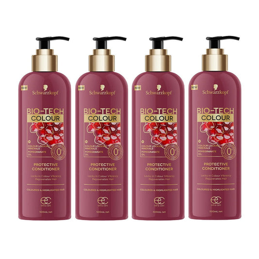 4x Schwarzkopf Extra Care BioTech Conditioner Colour + Colour Locking Minerals Pomegrante Oil 500ml