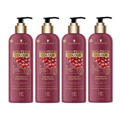 4x Schwarzkopf Extra Care BioTech Conditioner Colour + Colour Locking Minerals Pomegrante Oil 500ml