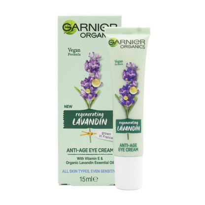 Buy Online Garnier Organics Regenerating Lavandin Anti Age Eye Cream 15mL - Makeup Warehouse Australia