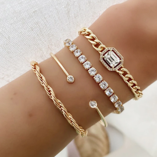 Rosy Lane Set of 4 Gold Chain Bracelets