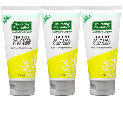 3x Thursday Plantation Tea Tree Daily Face Cleanser 75ml