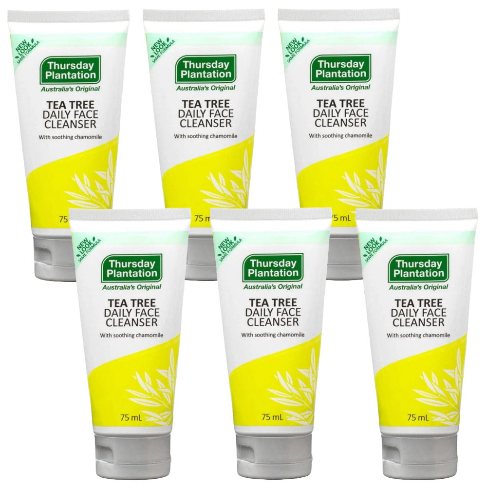 6x Thursday Plantation Tea Tree Daily Face Cleanser 75ml - Makeup Warehouse Australia