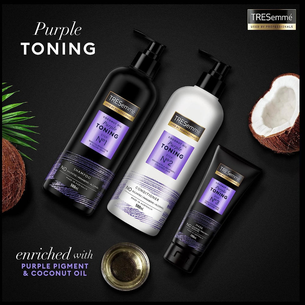 4x Tresemme Coconut Oil Purple Toning Step 3 Hair Mask 200ml