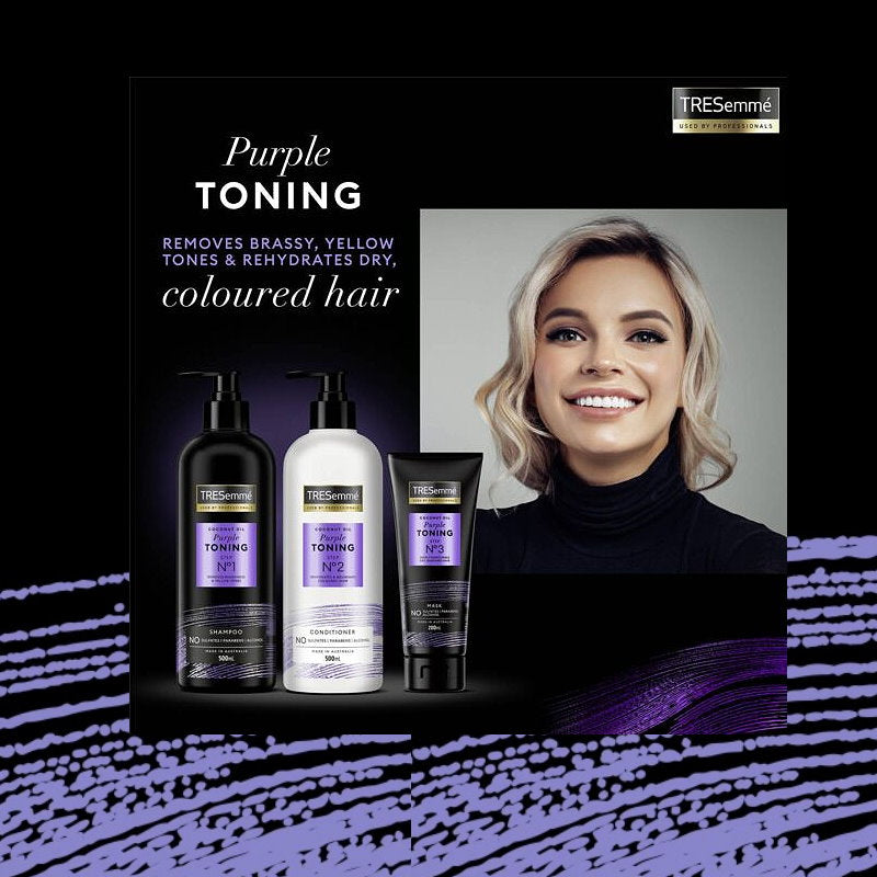 4x Tresemme Coconut Oil Purple Toning Step 3 Hair Mask 200ml