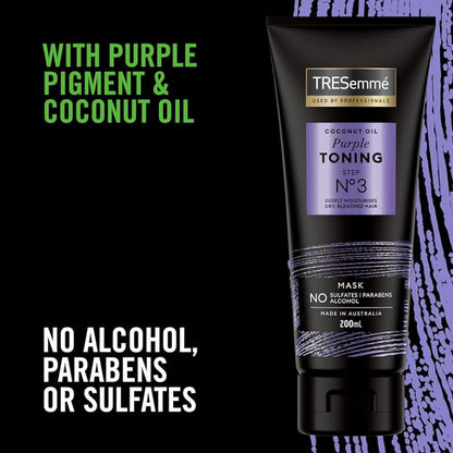 2x Tresemme Coconut Oil Purple Toning Step 3 Hair Mask 200ml